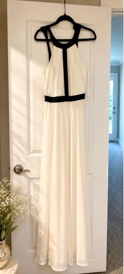 NWT BCBGMAXAZRIA Tacarra Black & Off White Chiffon Maxi Dress