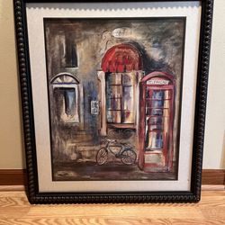Framed Glass Art Print Titled "Dinning at Dusk" by Silvia Vassileva