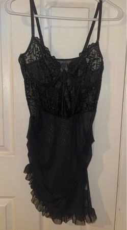 Black Lace Chemise Slip Dress