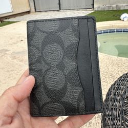 Black Coach Wallet Magnetic Bifold 