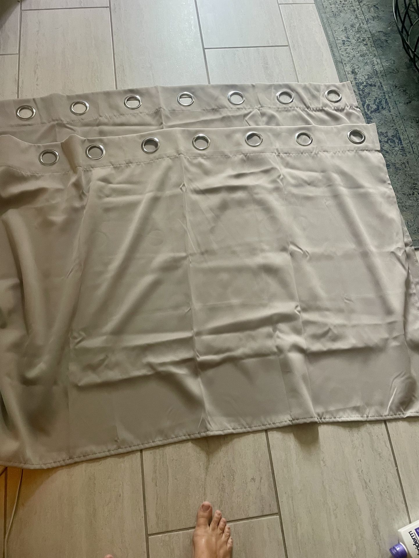 2 New Gray Green Curtians 30 Inches By 51 Inches