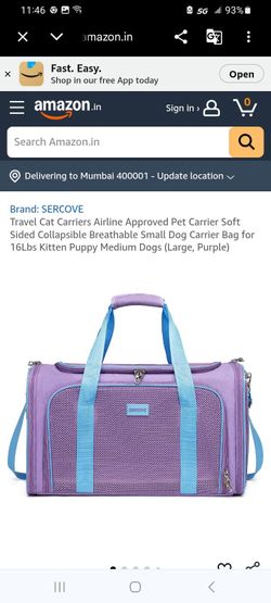 Sercove pet carrier lavender and teal color excellent like new conditions.