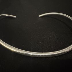 Sterling Silver Torque Collar Necklace – Minimalist Open Choker – 27g Solid Silver