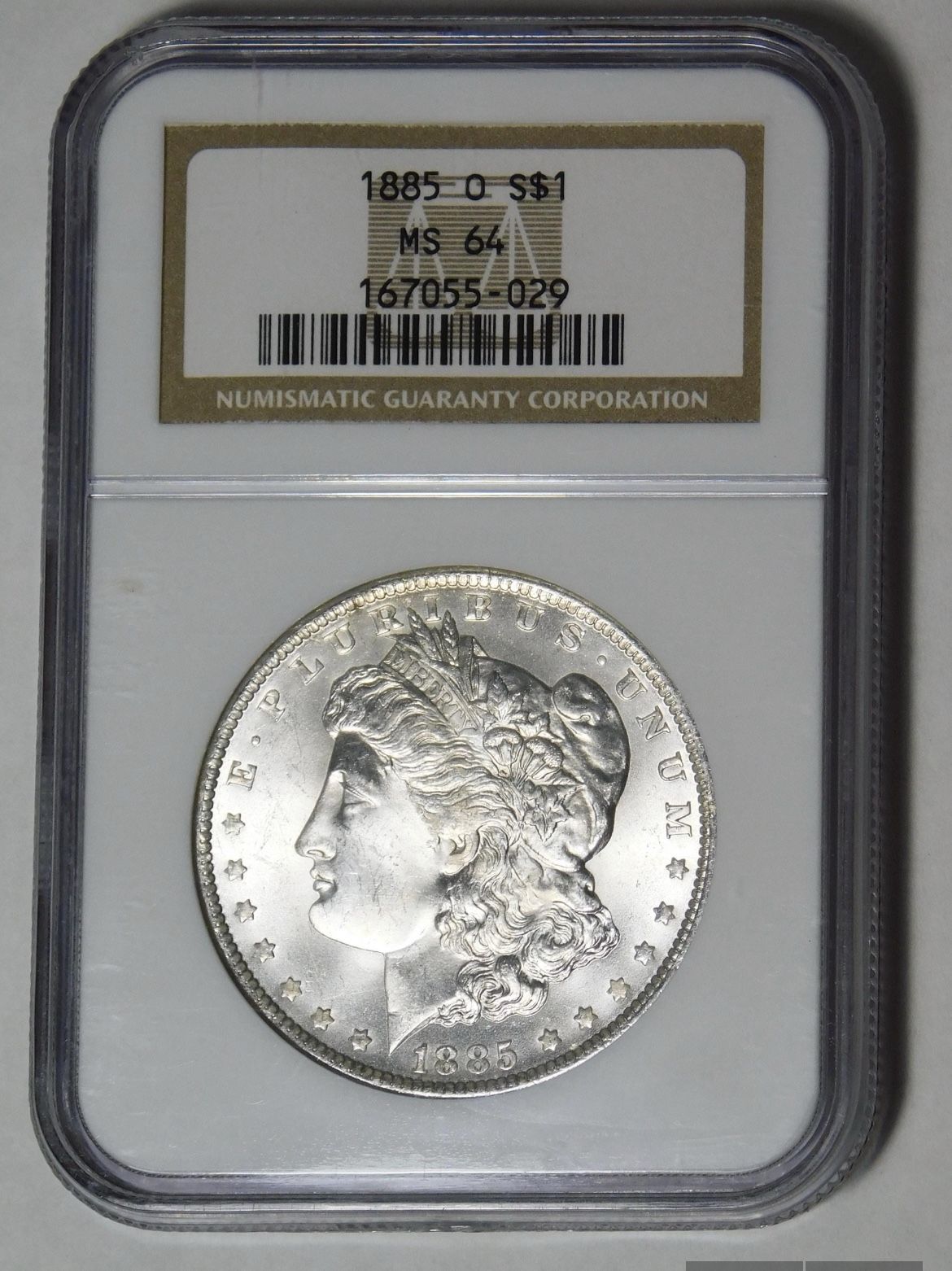1885-O Morgan Silver Dollar NGC Mint State 64