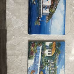 Hand Painted Pictures  24 X 20  Both Together 