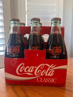 $10 - Vintage 1993 Phoenix Suns commemorative 6-pack of Coca-Cola Classic bottles celebrating the team's 25th anniversary and Jerry Colangelo. Pickup