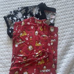 All Different sizes of scrubs for women. 