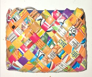 Retro Handmade Woven Candy Wrapper Pouch / Coin Wallet – NEW Condition