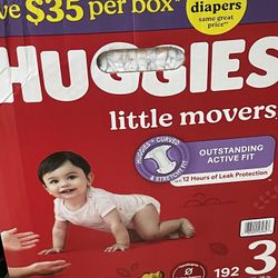 Huggies Little Movers baby 192 diapers. #3 $35