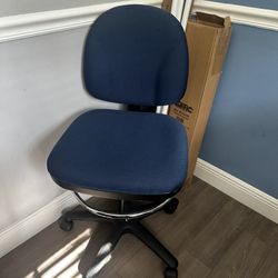 Blue Task Chair With Wheels