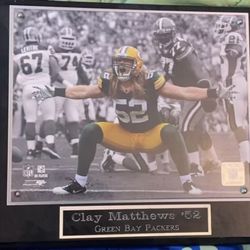 Hard Framed Clay Matthews Authentic Spotlight 8x10 Photo Green Bay Packers NFL Hologram 