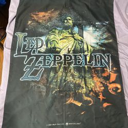 VTG Led Zeppelin 2001 Mythgem Wall Tapestry Black Metal Rock Cloth Made In Italy
