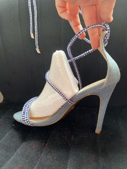 Blue Strappy High Heel Sandals Sexy Summer Spring Fashion Stilettos