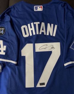 Shohei Ohtani dodgers World Series jersey autograph