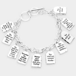 Ten Commandment Silver Bracelet 