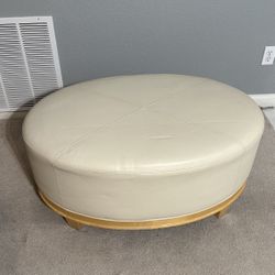 Cream Leather Ottoman 50$ OBO