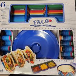 6 PIECE TACO SERVING SET BRAND NEW