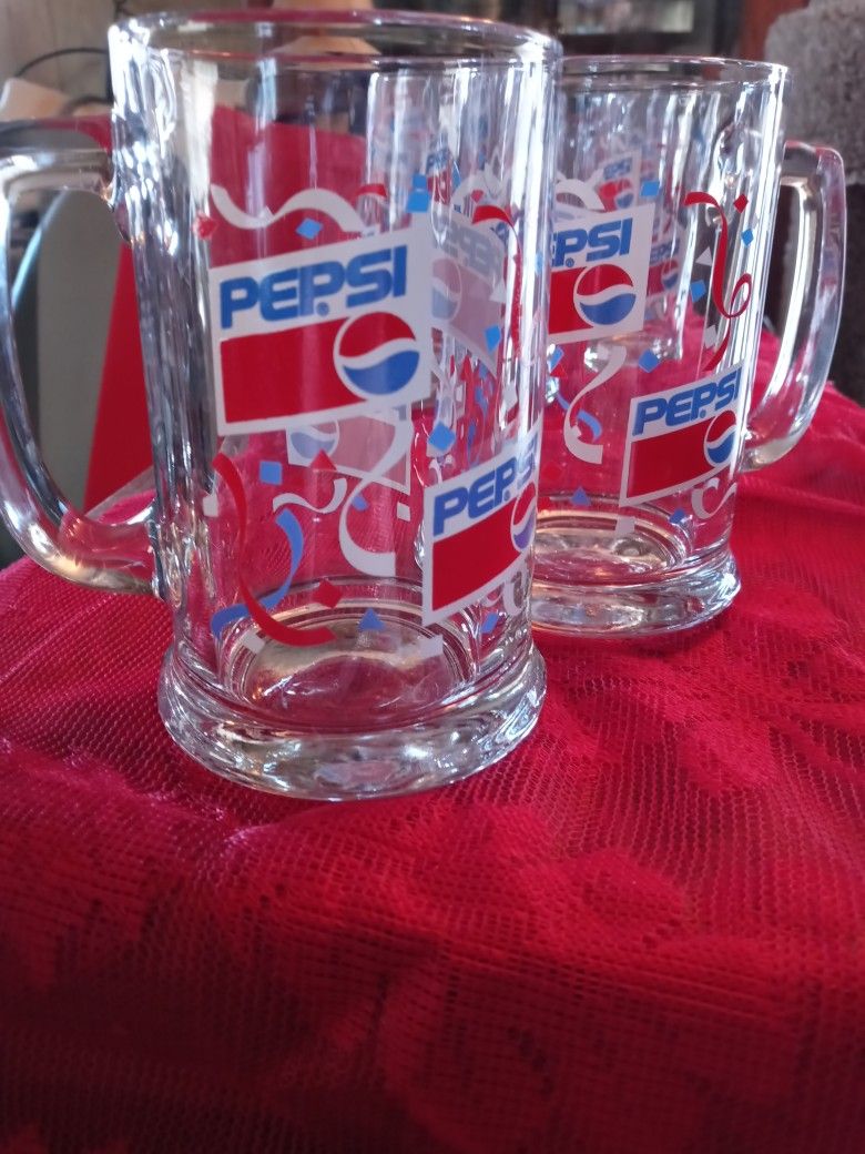 Vintage Pepsi Mugs Set Of 8.