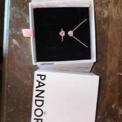 Pandora Rose Gold Necklace And Ring 