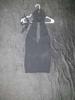 Revealing Black Knit Dress