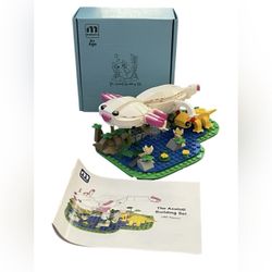 Axolotl Building Block Set w/ Box & Instructions Cute Kawaii Pond Scene Toy Display