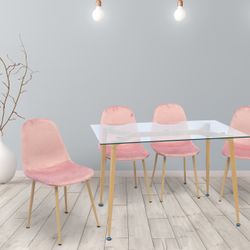 Modern Pink Dining Table Set