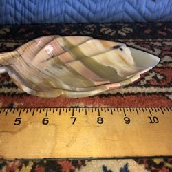 Carved Stone Multicolored Leaf Dish