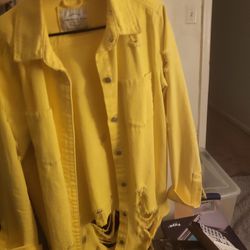 Yellow Designer Button UP Shirt 