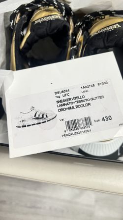 NEW Versace Trigreca Metallic Gold Glitter Sneaker