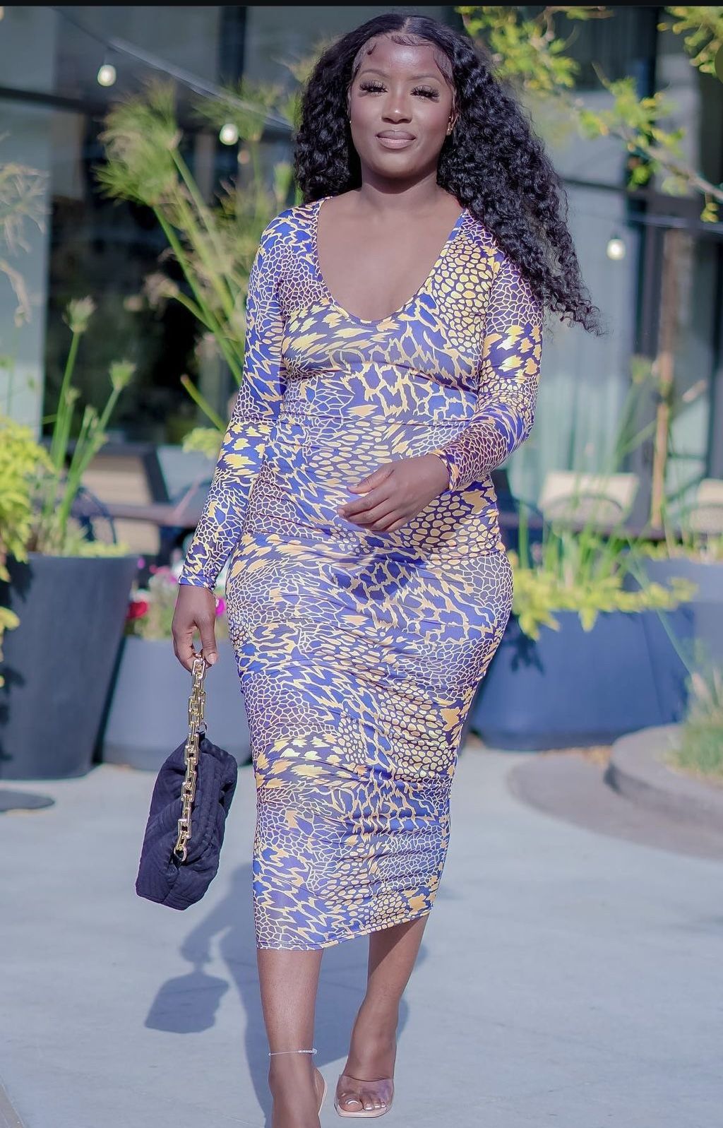 (M) Bold Animal Print Bodycon Dress