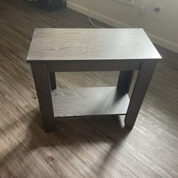 Wood Side Table With Storage