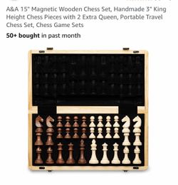 Wooden magnetic chess set