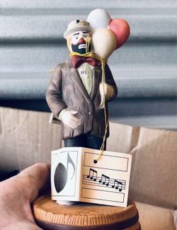 Emmett Kelly Jr Clown Signed Vintage Flambro Music box
