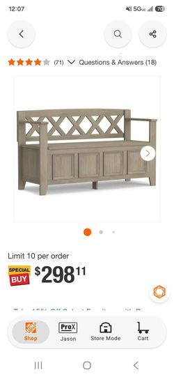 Bench with storage