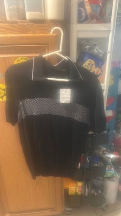Black Polo Shirt with Contrast Chest Panel