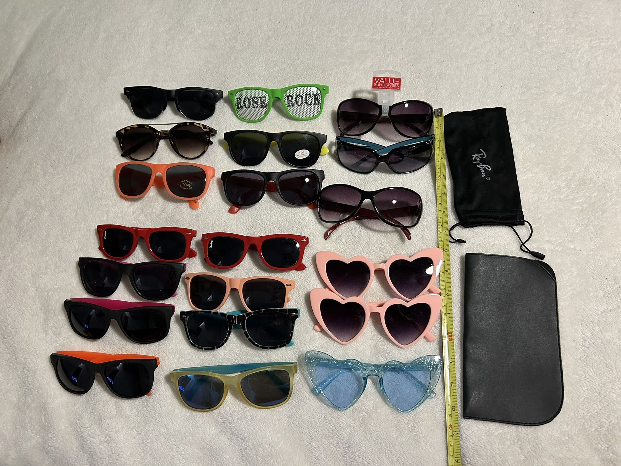 Lot 20 pairs color aviator sunglasses black case pink red party rave beach girl