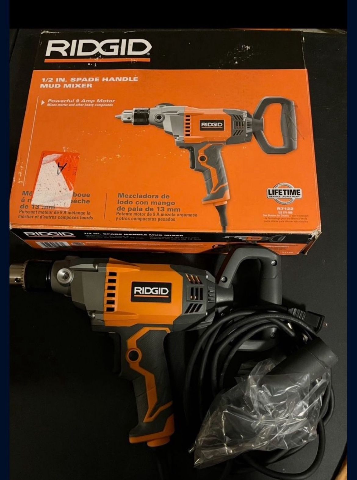 Ridgid 1/2 Spade Handle Mud Mixer