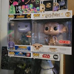 Funko Pops 10 Inch Thanos Porg Dobby Hulk