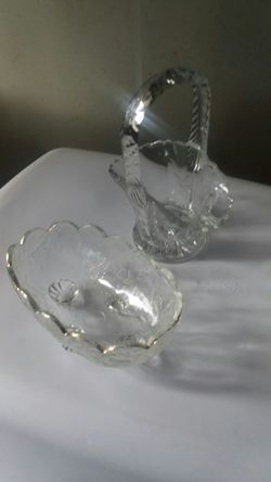 CRYSTAL TRINKET DISHES, LIKE NEW, NO ISSUES, ASKING $15
