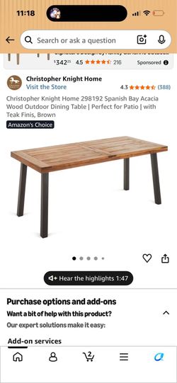 Spanish Bay Acacia Wood Outdoor Dining Table