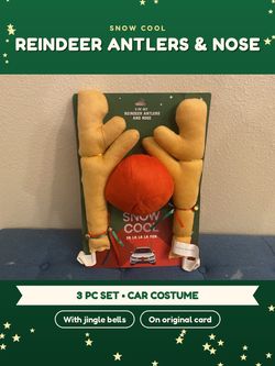 Snow Cool Reindeer Antlers & Nose Car Costume Set