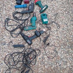 Lot Of Old Drills Impact Power Probe Cordless And Corded