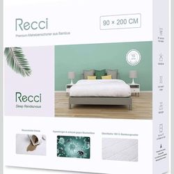 RECCI Bamboo Mattress Protector Waterproof 90 x 200 cm
