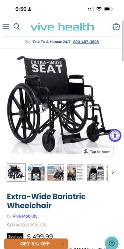 Vive mobility 28 inch bariatric wheelchair