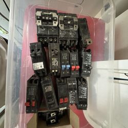 Lot of Assorted Circuit Breakers – 20A/30A/40A – GE, Siemens, Square D – All Used