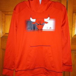 MENS MEDIUM (10/12) CHICAGO BULLS ADIDAS CLIMAWARM HOODIE SWEATSHIRT 