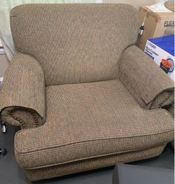 Oversized Upholstered Armchair with Nailhead Trim