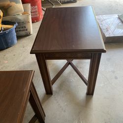 Two Mini Wood Tables
