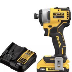 DEWALT Atomic 20V Max Lithium-Ion Brushless Cordless Compact 1/4 in. Impact Driver Kit with 2.0Ah Battery and Charger
