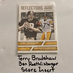 Terry Bradshaw Ben Roethlisberger Pittsburgh Steelers QBs Score Short Print Insert Card. 